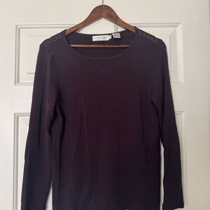 Dana Buchman Deep Purple Long Sleeve Top